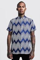 Boohoo Chevron Print Short Sleeve Shirt
