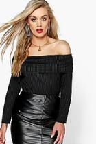 Boohoo Plus Kerry Bardot Knitted Top