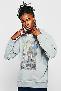 Boohoo Renaissance Print Over The Head Hoodie