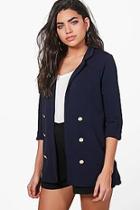 Boohoo Penny Button Front Blazer