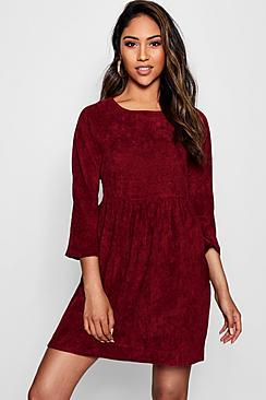 Boohoo Aliza Chunky Cord Smock Dress