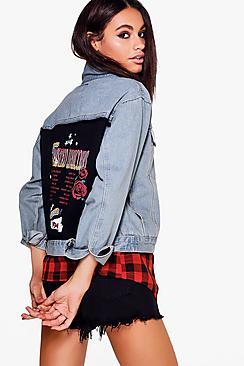 Boohoo Janie World Tour Boyfriend Denim Jacket