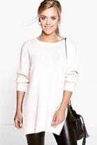 Boohoo Plus  Side Split Moss Stitch Tunic Jumper