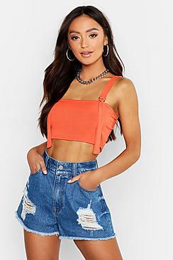Boohoo Petite D-ring Crop Top