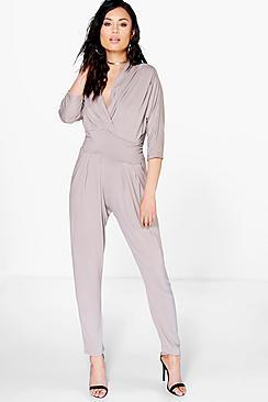 Boohoo Anna Tie Waist Jumpsuit