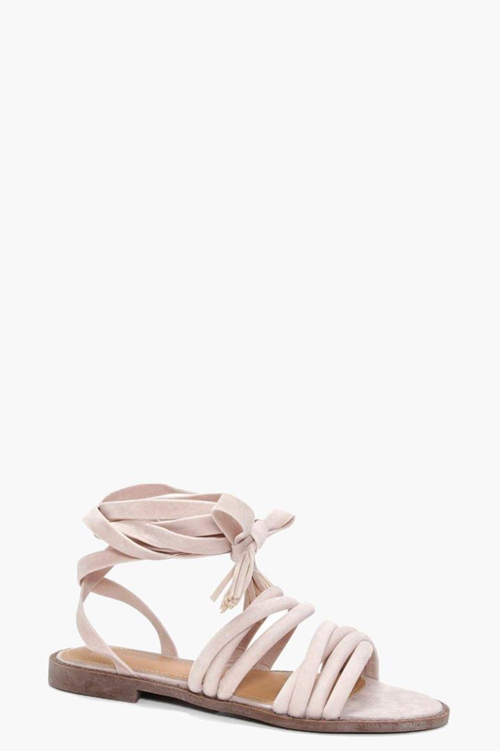 Boohoo Laura Multi Strap Gladiator Sandal Nude