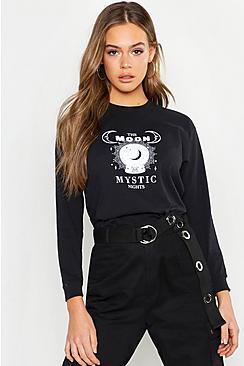 Boohoo Long Sleeve Sun Print T-shirt