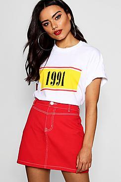 Boohoo 1991 Slogan Tee