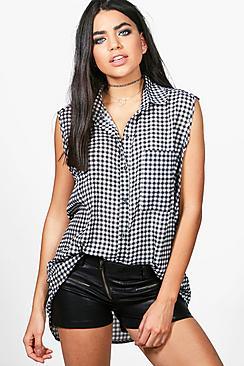 Boohoo Kylie Sleeveless Gingham Shirt