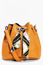 Boohoo India Scarf Detail Duffle Bag Mustard