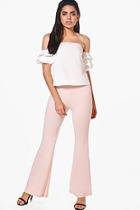 Boohoo Savannah Flare Stretch Trouser