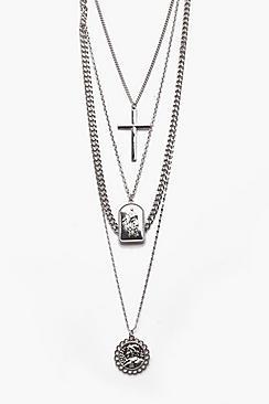 Boohoo Saint Oval Coin Necklace