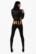 Boohoo Trixie Wild Flame Print Leggings Black
