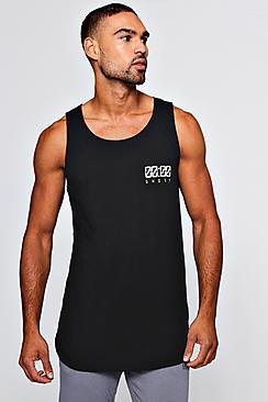 Boohoo Longline Vest With Placement Print