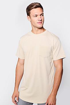 Boohoo Longline Curve T-shirt With Biker Panel
