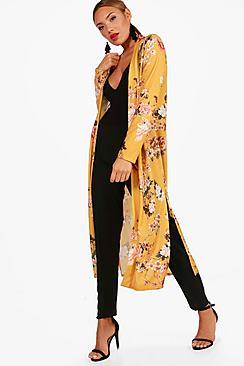 Boohoo Phoebe Oriental Print Duster