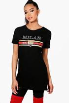 Boohoo Saskia Milan Slogan Foil T-shirt