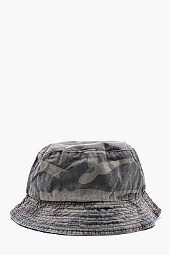 Boohoo Camo Cotton Bucket Hat