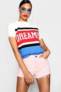 Boohoo Laney Dreamer Slogan Jumper
