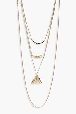 Boohoo Kelly Layered Tassel Plaque Trinket Necklace