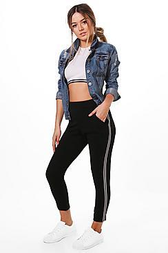 Boohoo Petite Alice Trim Detail Crepe Trouser
