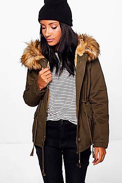 Boohoo Grace Faux Fur Parka
