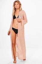 Boohoo Petite Lucy Mesh Superstar Maxi Beach Kimono