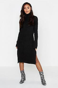 Boohoo Petite Side Split Midaxi Jumper Dress
