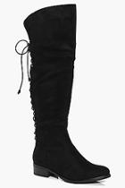 Boohoo Annabel Lace Back Knee Boot
