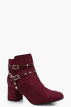 Boohoo Imogen Stud Block Heel Shoe Boot