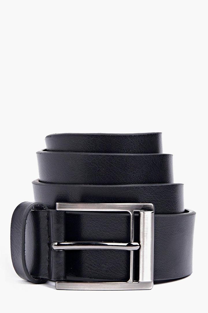 Boohoo Black Faux Leather Belt Black