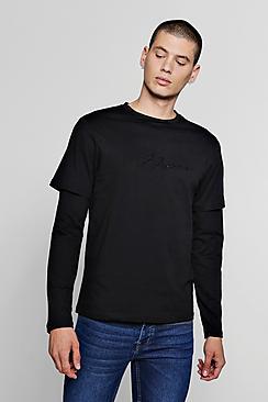 Boohoo Faux Layer Man Signature T-shirt