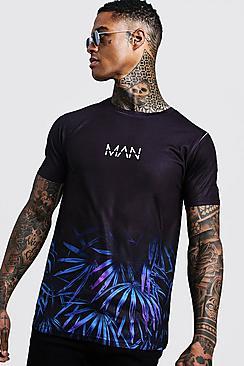 Boohoo Original Man Leaf Faded Print T-shirt