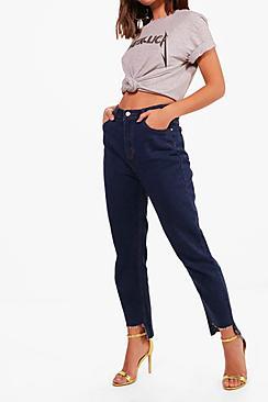 Boohoo Emily Step Hem Mom Jeans