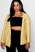 Boohoo Plus Amelia Stripe Tie Waist Blazer