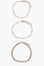 Boohoo Plus 3 Chain Anklet Pack