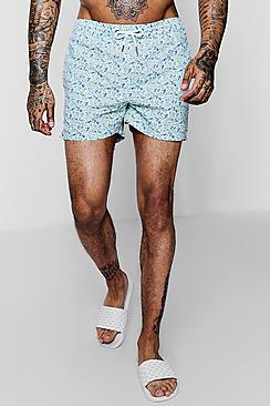 Boohoo Ditsy Floral Print Swim Shorts