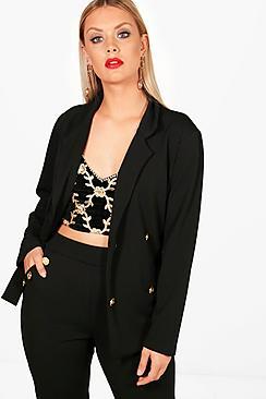Boohoo Plus Margaux Button Detail Blazer