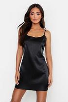 Boohoo Petite Satin Strappy Bodycon Dress