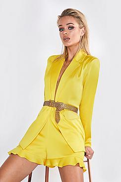 Boohoo Premium Satin Blazer Jacket