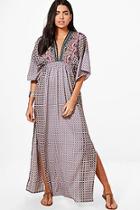 Boohoo Rhiannon Kimono Printed Maxi Dress