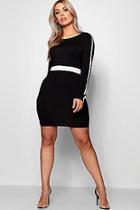 Boohoo Plus Lydia Jersey Contrast Sport Bodycon Dress