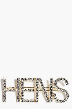Boohoo Kate Hen Slogan Bridal Hair Clip