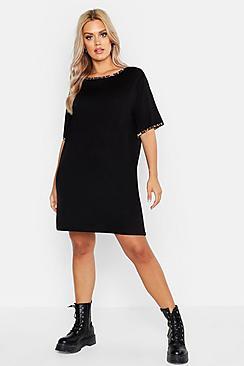 Boohoo Plus Leopard Print Ringer T-shirt Dress