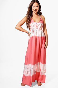 Boohoo Petite Hana Tie Dye Maxi Beach Dress
