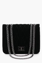 Boohoo Haley Suedette Quilted Cross Body Bag