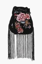 Boohoo Tia Floral Embroidered Fringed Cross Body Bag