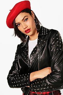 Boohoo Saffron Felt Beret Hat