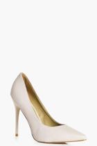 Boohoo Frances Pointed Stiletto Court Nude