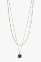 Boohoo Circle Pendant Simple Layered Necklace